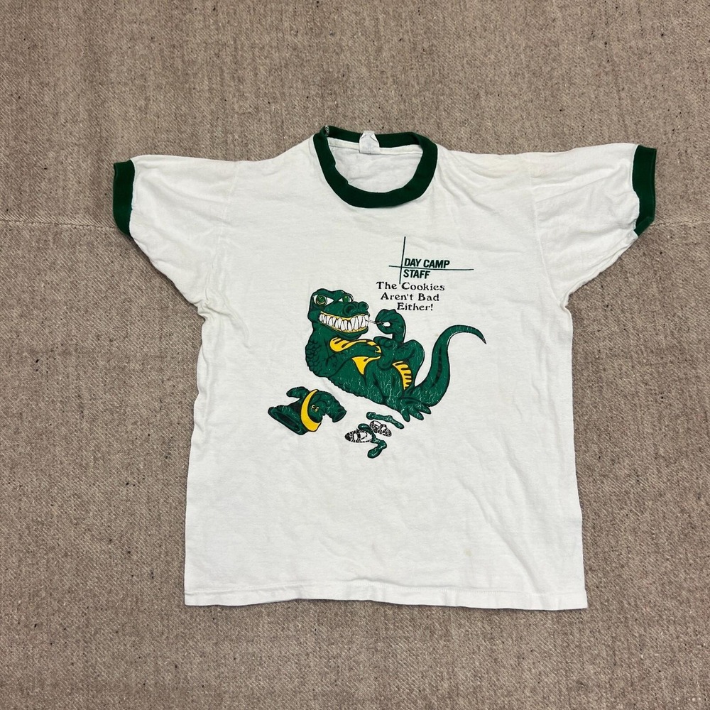 Vintage Girl Scouts Shirt Mens Small White 1960s Day Camp
